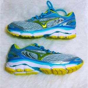 NEW Mizuno Women's Wave Inspire 13 Teal/White Running Sneakers US 6 Athletic